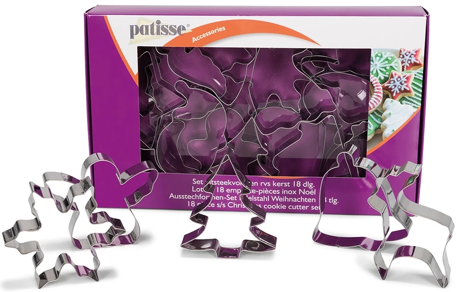 Patisse Uitsteekvormpjes RVS 18-delig 1 Patisse Uitsteekvormpjes RVS 18-delig