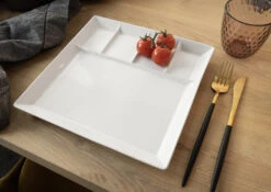 Fonduebord / Gourmetbord - 5 Vakken - Wit - 24 X 24 Cm -Aanbiedingen Keukenkracht Winkel 1 gourmet bord 3