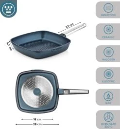 Westinghouse Pannenset Performance (Wokpan + Grillpan) ø 28 Cm - Blauw - Inductie En Alle Andere Warmtebronnen -Aanbiedingen Keukenkracht Winkel 1120x1200 1