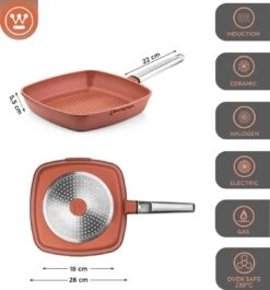Westinghouse Pannenset Performance (Wokpan + Grillpan) ø 28 Cm - Rood - Inductie En Alle Andere Warmtebronnen -Aanbiedingen Keukenkracht Winkel 1120x1200 3
