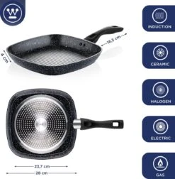 Westinghouse Pannenset Black Marble (Grillpan 28 Cm + Wokpan ø 30 Cm) - Inductie En Alle Andere Warmtebronnen -Aanbiedingen Keukenkracht Winkel 1176x1200