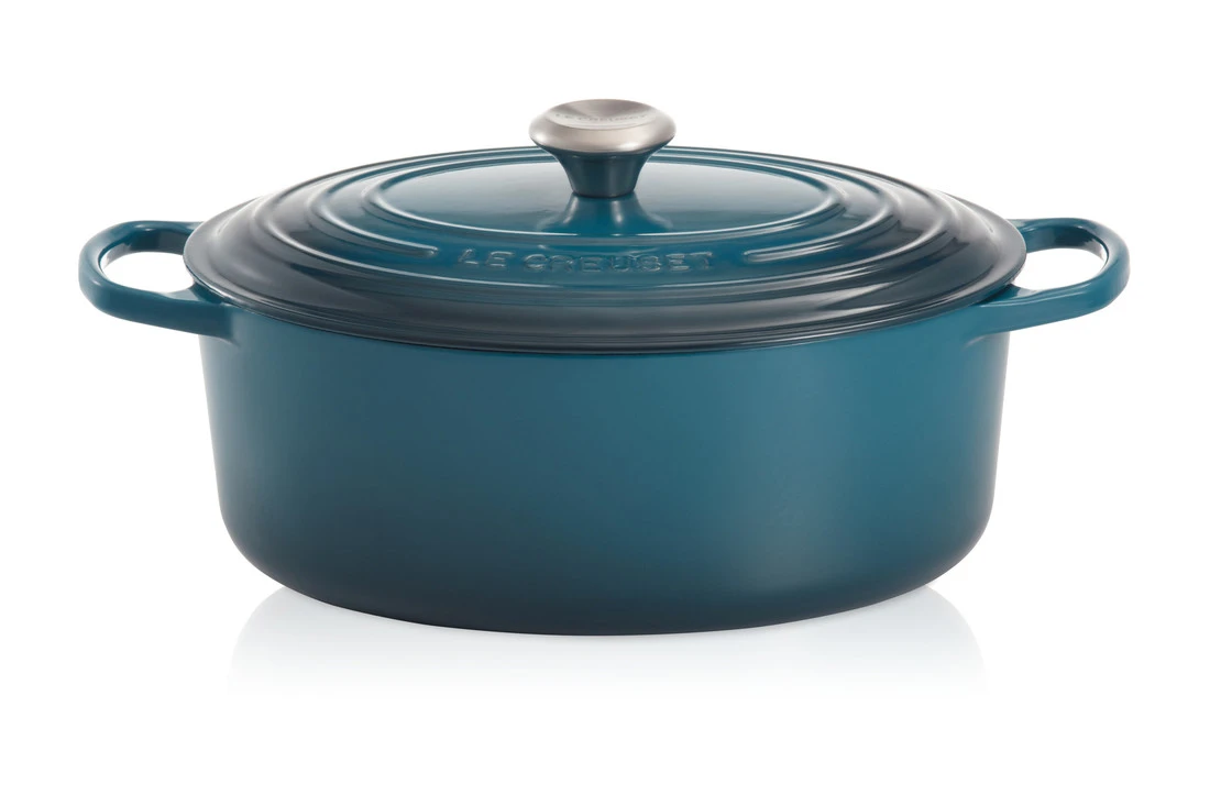 Le Creuset Braadpan Signature - Ovaal - Deap Teal - ø 29 Cm / 4.7 Liter 2 Le Creuset Braadpan Signature - Ovaal - Deap Teal - ø 29 Cm / 4.7 Liter - Afbeelding 2