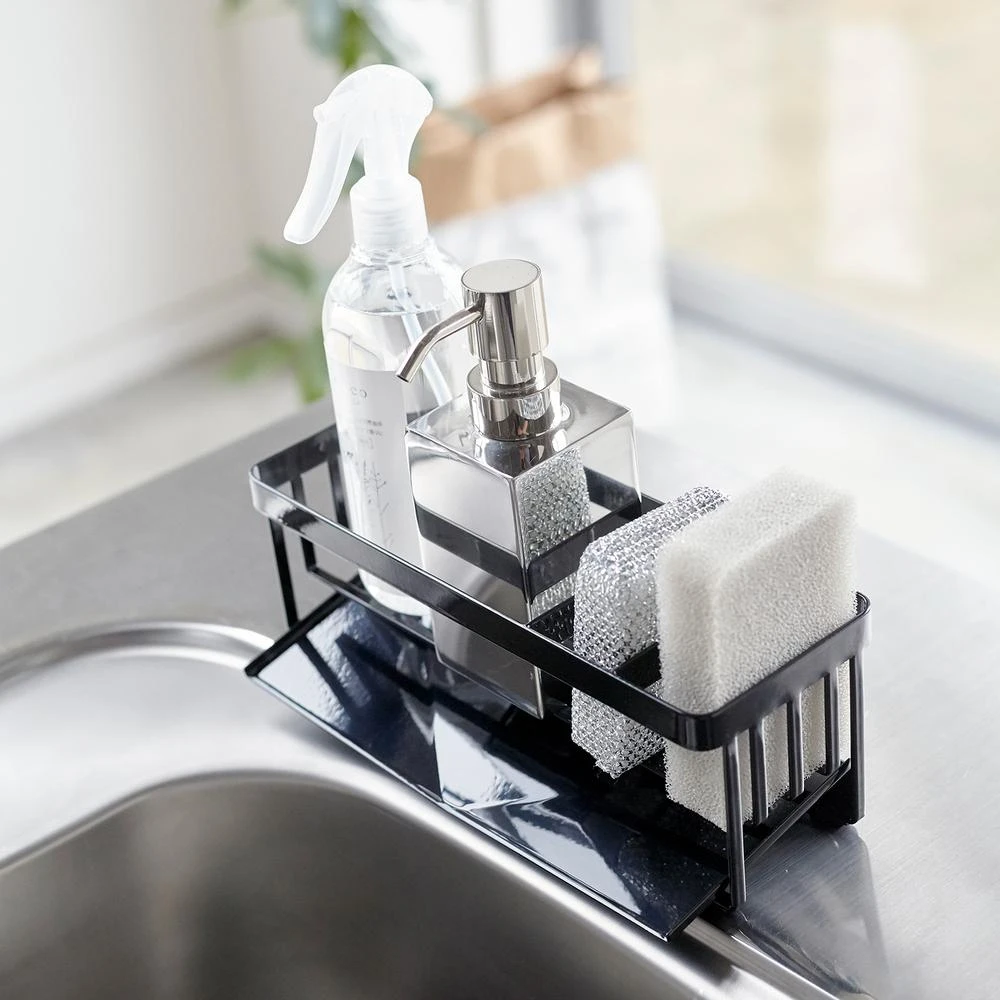 Yamazaki Gootsteenorganiser Tower Zwart 2 Yamazaki Gootsteenorganiser Tower Zwart - Afbeelding 2