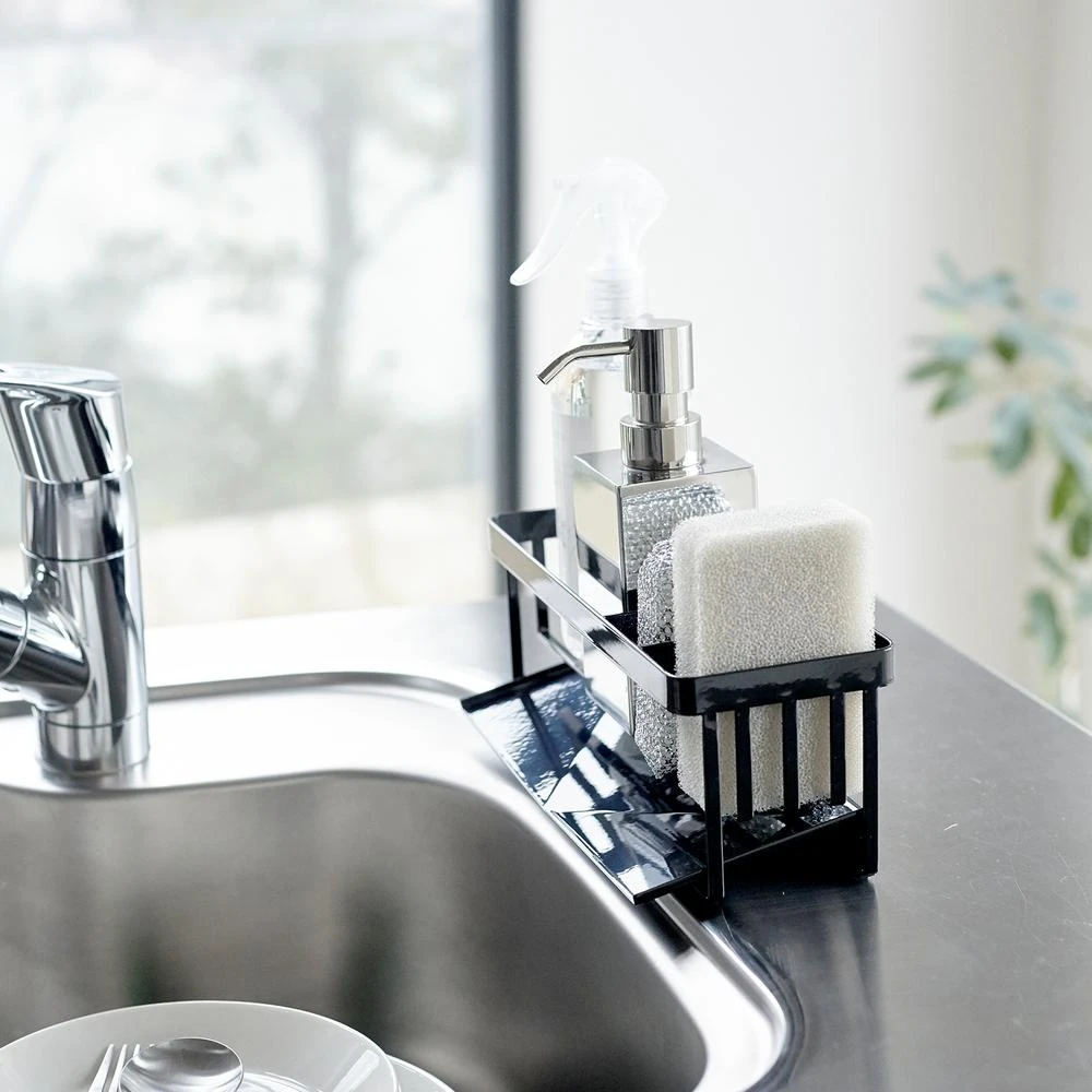 Yamazaki Gootsteenorganiser Tower Zwart 3 Yamazaki Gootsteenorganiser Tower Zwart - Afbeelding 3