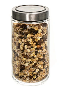 Sareva Voorraadpot - Glas / RVS Deksel - ø 8 Cm / 800 Ml