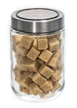 Sareva Voorraadpot - Glas / RVS Deksel - ø 9 Cm / 600 Ml