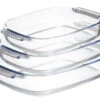 Sareva Ovenschalen - Hittebestendig Glas - 2 / 2.7 / 3.8 Liter - 3 Delige Set