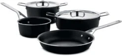 Aanbiedingen Keukenkracht Winkel 7 Alessi Pannenset Pots&Pans - AJM100S6 A - Zwart - 4 Delige Set - Door Jasper Morrison