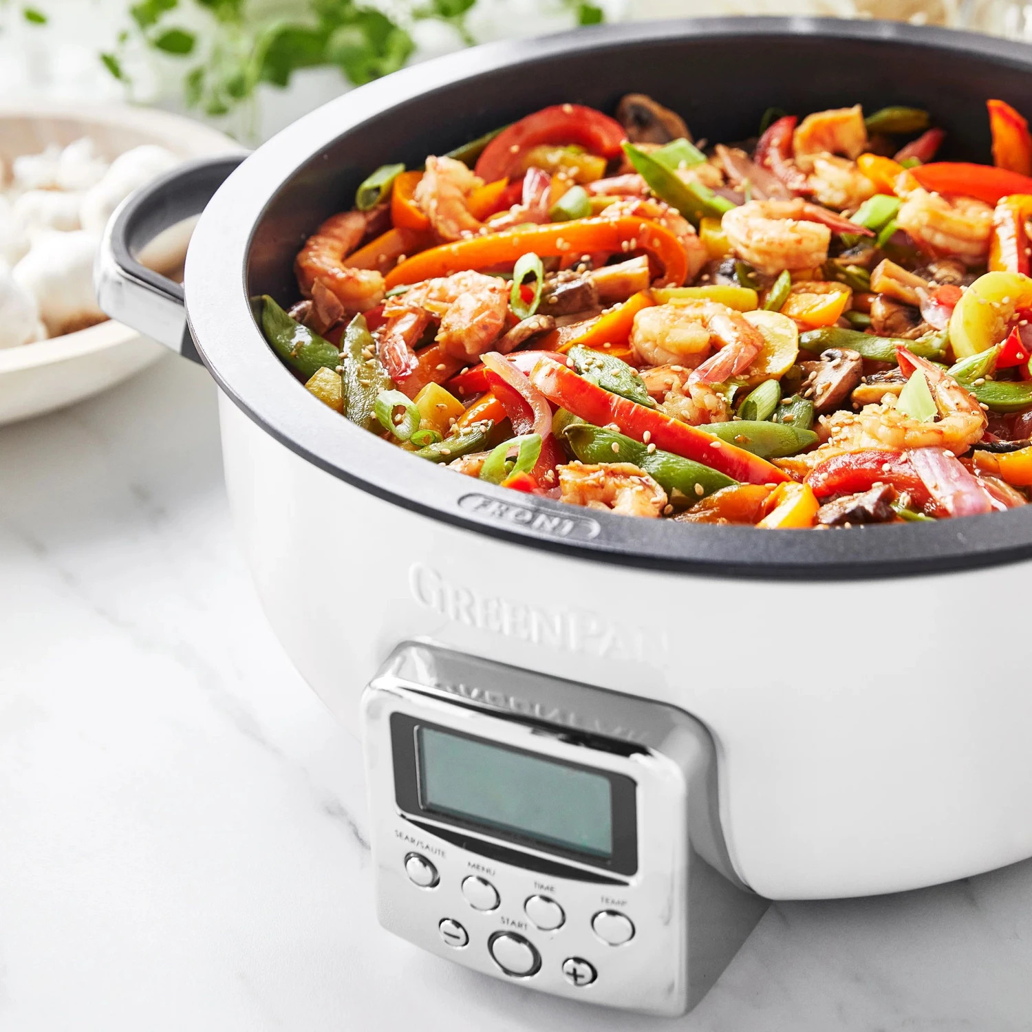 GreenPan Omnicooker - 5.7 Liter - Cream - Keramische Anti-baklaag 4 GreenPan Omnicooker - 5.7 Liter - Cream - Keramische Anti-baklaag - Afbeelding 4