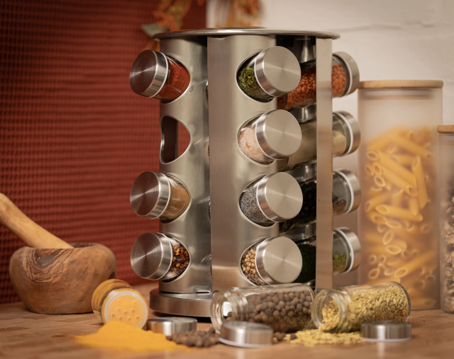 Blackwell Kruidenrek / Kruidencarrousel - Inclusief 16 Kruidenpotjes - RVS 2 Blackwell Kruidenrek / Kruidencarrousel - Inclusief 16 Kruidenpotjes - RVS - Afbeelding 2