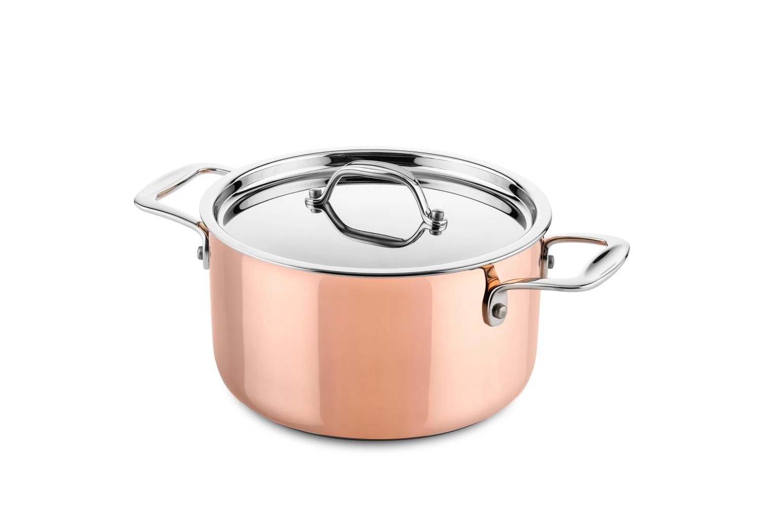 DUCQ Pannenset (Kookpan ø 18 / 20 / 20 Cm + Steelpan ø 16 Cm) + Deksels - Koper - 4 Delige Set 8 DUCQ Pannenset (Kookpan ø 18 / 20 / 20 Cm + Steelpan ø 16 Cm) + Deksels - Koper - 4 Delige Set - Afbeelding 8