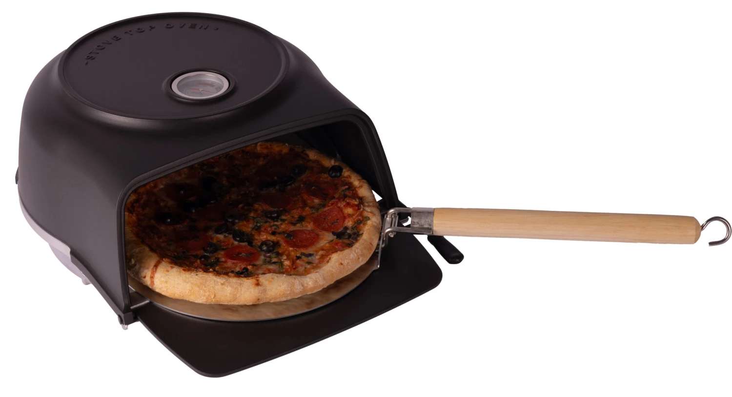 Fernus & Friends Pizza Oven - Voor Fornuis - Black Matted - Voor ø 26 Cm Pizza's 1 Fernus & Friends Pizza Oven - Voor Fornuis - Black Matted - Voor ø 26 Cm Pizza's