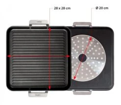 Valira Grillpan Aire Met Handgrepen - 28 X 28 Cm - Standaard Anti-aanbaklaag -Aanbiedingen Keukenkracht Winkel GrillpanMetHandvaten28x28cm2