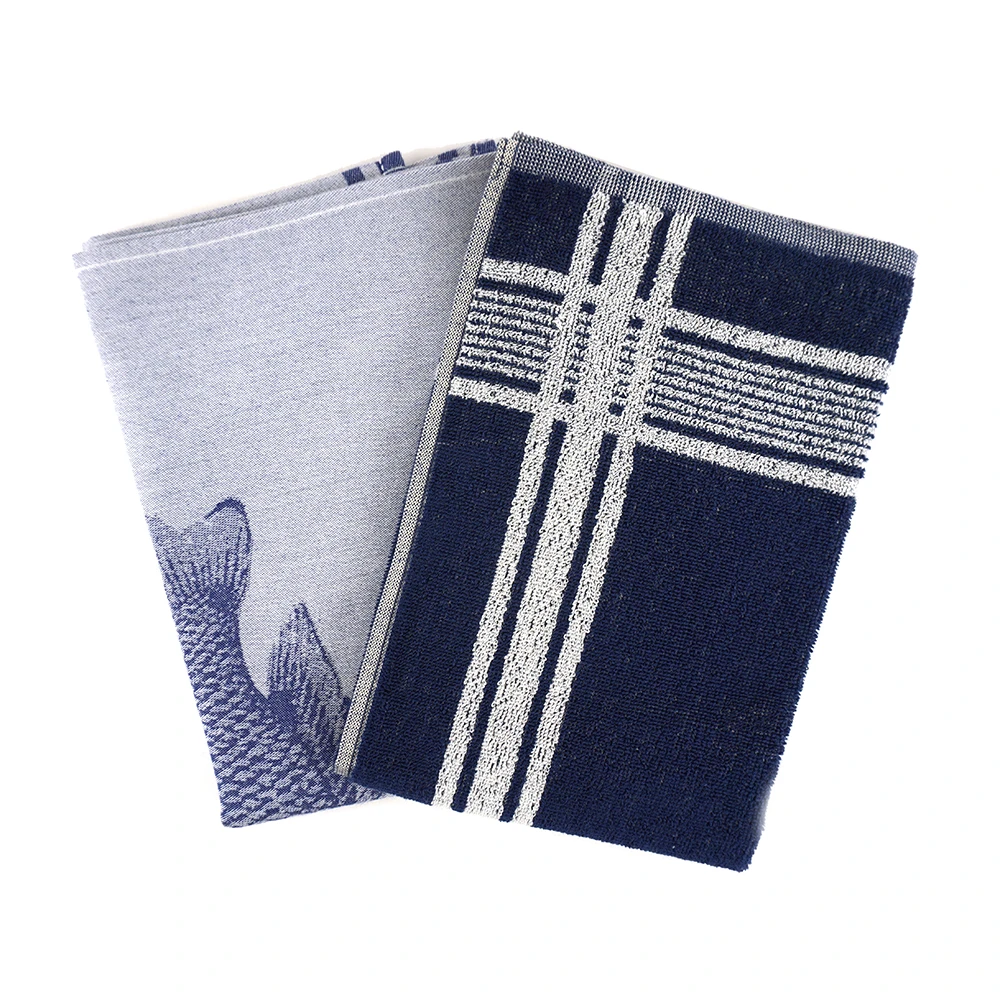 KOOK Theedoek Vis Blauw 50 X 70 Cm 2 KOOK Theedoek Vis Blauw 50 X 70 Cm - Afbeelding 2