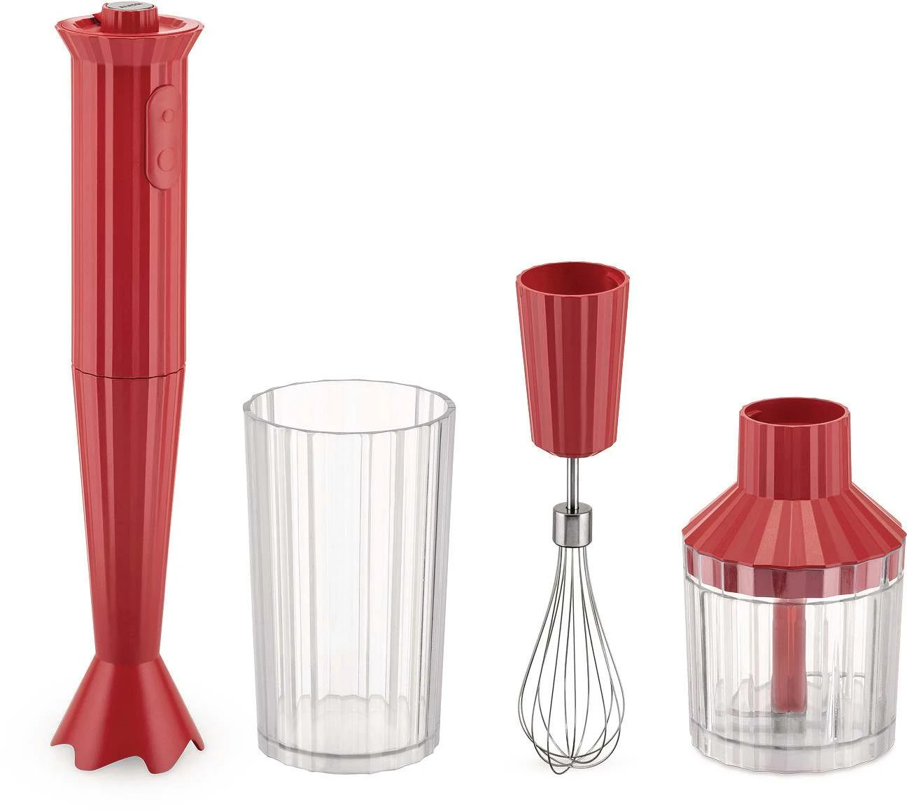 Alessi Staafmixer Set Plissé - Rood - Michele De Lucchi - MDL10S R 1 Alessi Staafmixer Set Plissé - Rood - Michele De Lucchi - MDL10S R