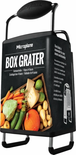 Microplane Rasp Boxgrater - Fijn / Medium Ribbon / Extra Grof 13 Microplane Rasp Boxgrater - Fijn / Medium Ribbon / Extra Grof -Aanbiedingen Keukenkracht Winkel Microplane Specialty 34006 Box grater Packaging