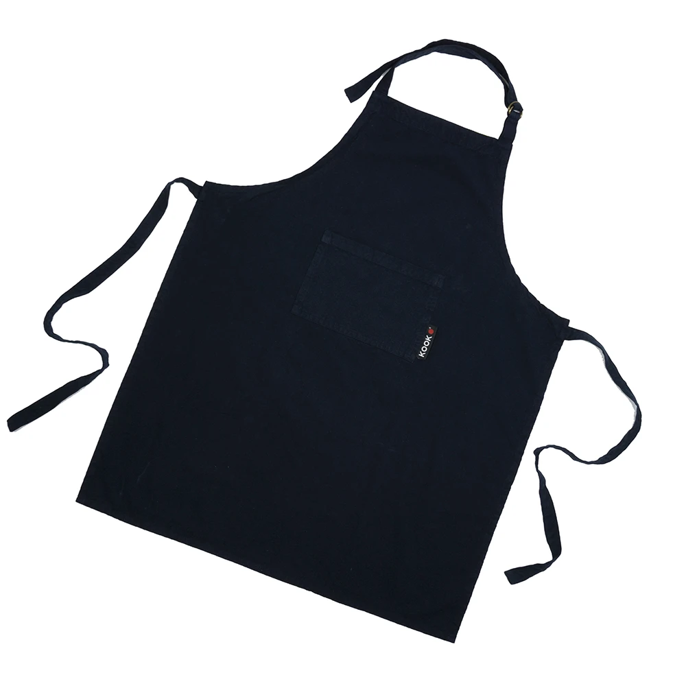 KOOK Keukenschort Washed Uni Navy 90 X 70 Cm 1 KOOK Keukenschort Washed Uni Navy 90 X 70 Cm