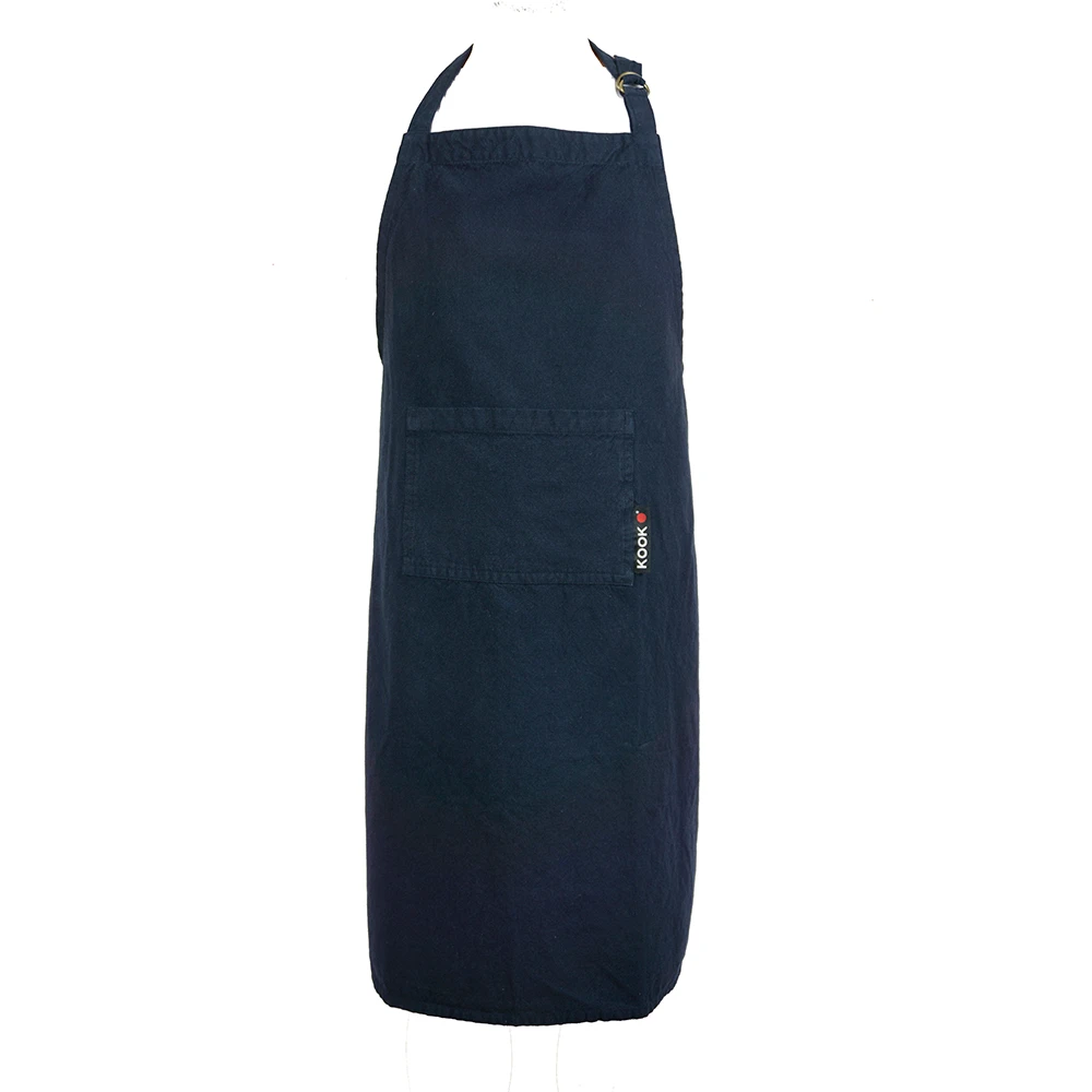 KOOK Keukenschort Washed Uni Navy 90 X 70 Cm 2 KOOK Keukenschort Washed Uni Navy 90 X 70 Cm - Afbeelding 2