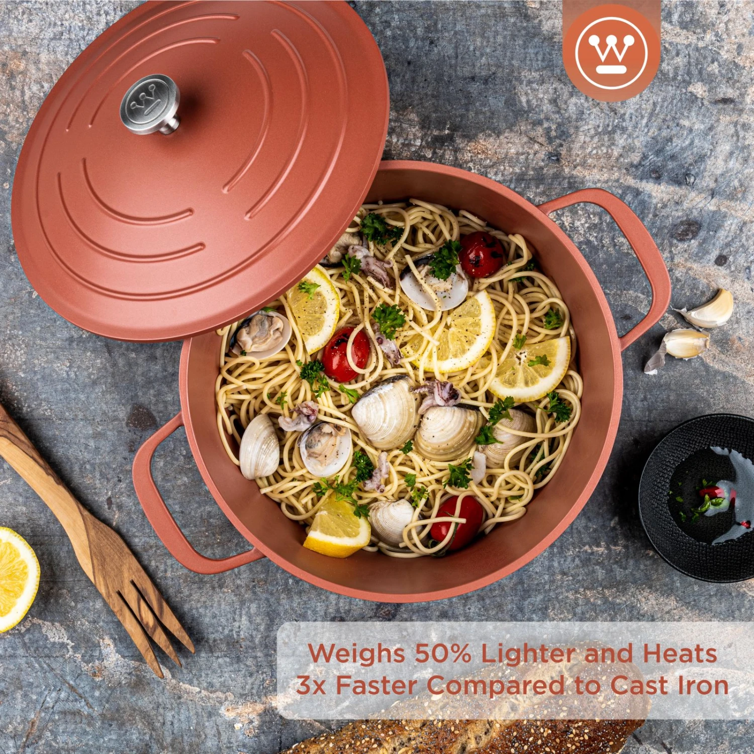 Westinghouse Braadpan Performance - Rebel Red - ø 28 Cm / 6.7 Liter 6 Westinghouse Braadpan Performance - Rebel Red - ø 28 Cm / 6.7 Liter - Afbeelding 6