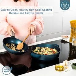 Westinghouse Hapjespan Performance - Bravery Blue - ø 32 Cm / 5.8 Liter - Standaard Anti-aanbaklaag 13 Westinghouse Hapjespan Performance - Bravery Blue - ø 32 Cm / 5.8 Liter - Standaard Anti-aanbaklaag -Aanbiedingen Keukenkracht Winkel WCCC0095L28BL 4 1