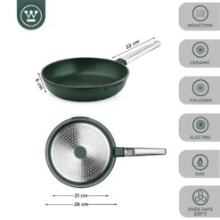 Westinghouse Koekenpan Performance - Gracious Green - ø 28 Cm - Standaard Anti-aanbaklaag -Aanbiedingen Keukenkracht Winkel WCFP0095028SG 3