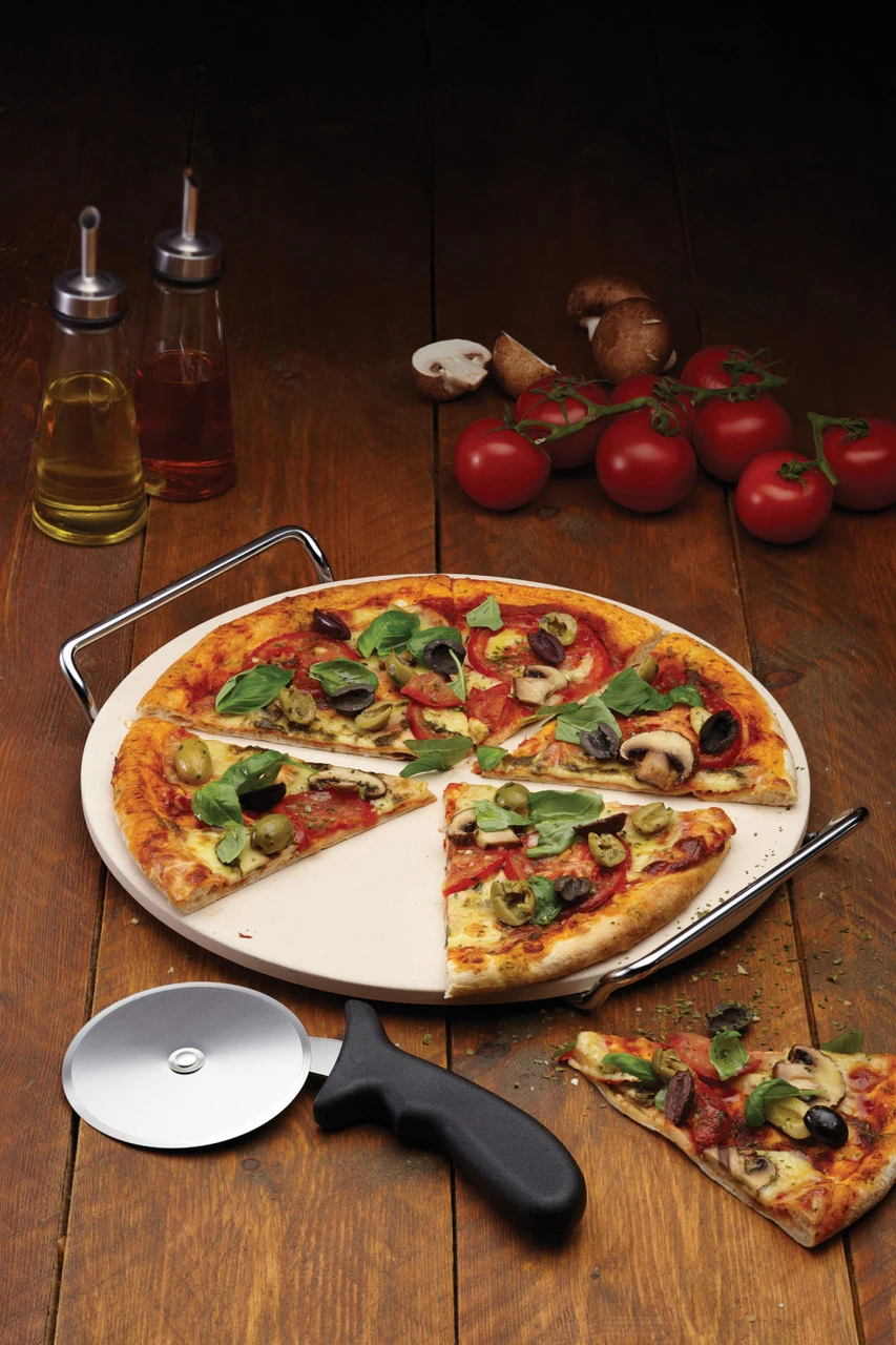 KitchenCraft Pizzasteen En Pizzames - 32 Cm 3 KitchenCraft Pizzasteen En Pizzames - 32 Cm - Afbeelding 3