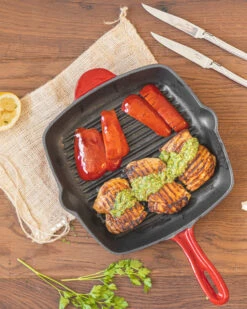 Blackwell Grillpan - Gietijzer - Rood - 27 X 27 Cm - Zonder Anti-aanbaklaag -Aanbiedingen Keukenkracht Winkel item 25 1